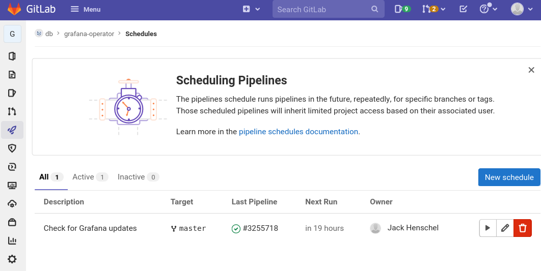 GitLab CI Scheduled Pipeline